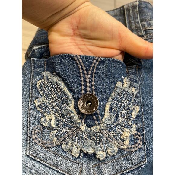 y2k grunge streetwear rodeo western cowgirl country Candies bootcut  jeans sz 7 - Picture 12 of 12